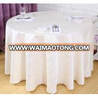 Luxury Wholesale Jacquard 132 Round Cream White Tablecloths For Wedding