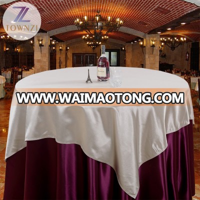 2019 New Design Fancy Wedding Table Cloths Hotel Elegant Banquet Burgundy Color Round Table Cloths