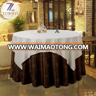 2019 Cheap Guangzhou Supplies Square Home Jacquard Durable Tablecloth 100% Polyester Hotel Banquet Linen Round Tablecloth