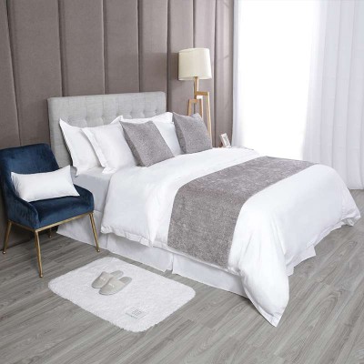 100 Cotton 300 Thread Count White Bedsheet Duvet Bed Sheets For Hotel